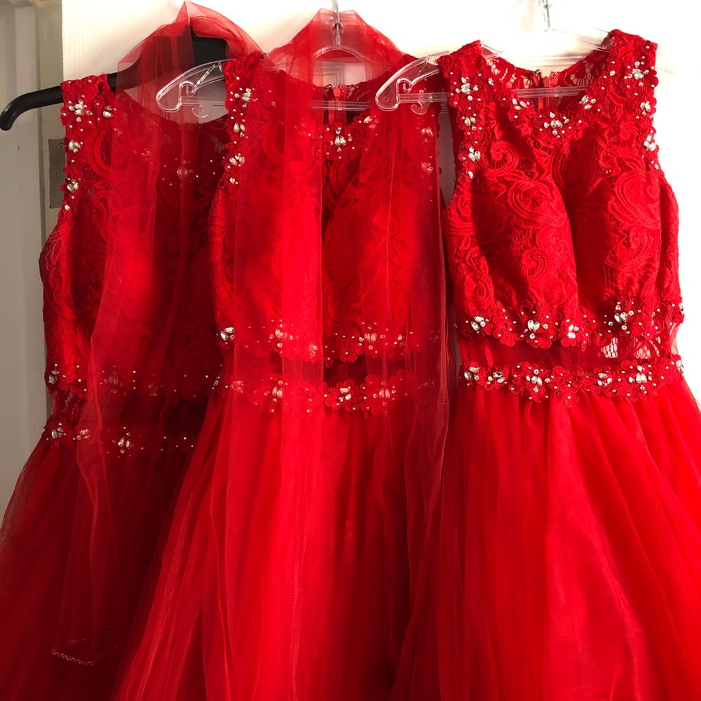 Red quince dresses